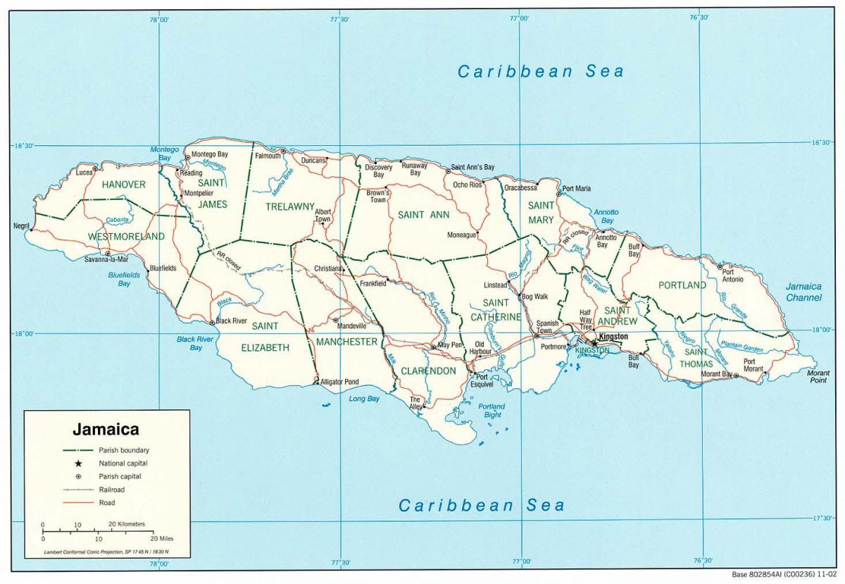 ulice Jamajki mapie
