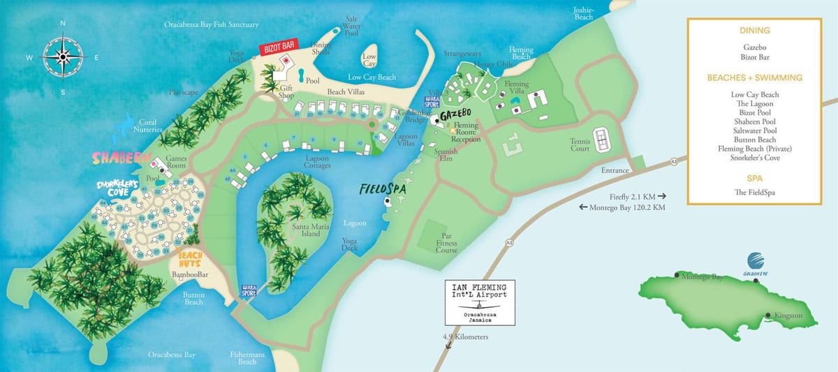 Mapa Jamajki, ośrodki