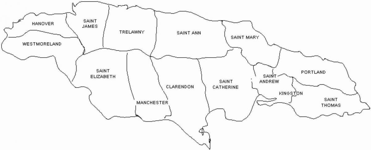 Jamajka mapa i parafii