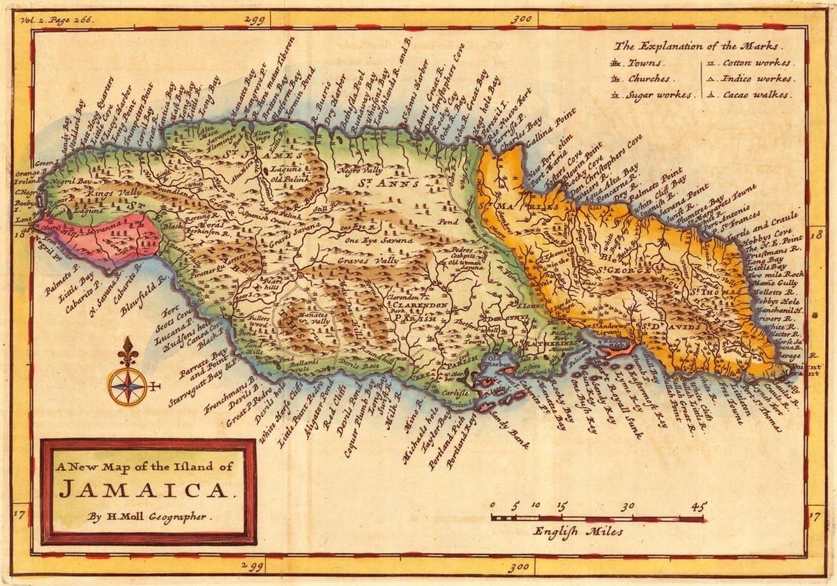 Mapa starego Jamajka