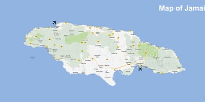 Mapa уиннифред plaży Jamajki