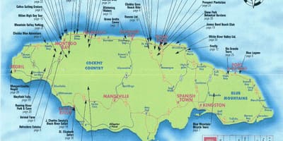 Mapa krwawy ośrodek Bay, Jamajka 