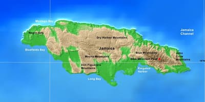 Mapa Jamajki góry 