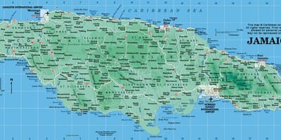 Geograficzna mapa Jamajki