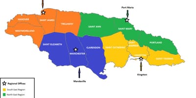 Mapa gospodarczych Jamajka