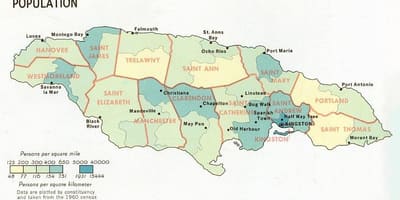 Mapa ludności Jamajki