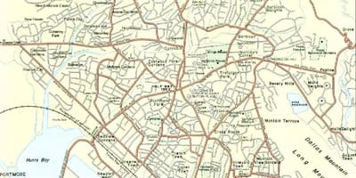 Mapa okolic Kingston Jamajka 