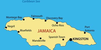 Mapa Jamajki miast
