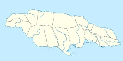 Mapa Jamajki, pokazując rzek