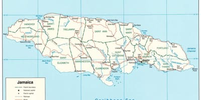 Mapa rzek Jamajki