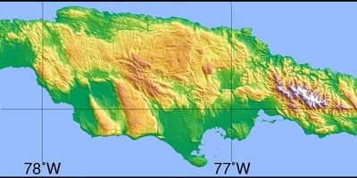 Mapa topograficzna Jamajka