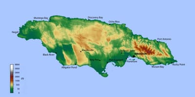 Mapa Jamajki wysokości 